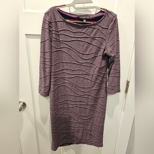 Sharagano Purple Textured Wave Knit Sheath Dress Size 12